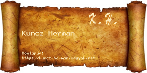 Kuncz Herman névjegykártya