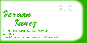 herman kuncz business card
